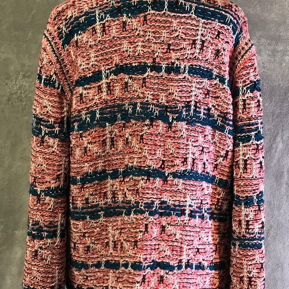 GoAloneWithALU Chunky Knit Pink Blue Cardigan - Picture 7 of 8